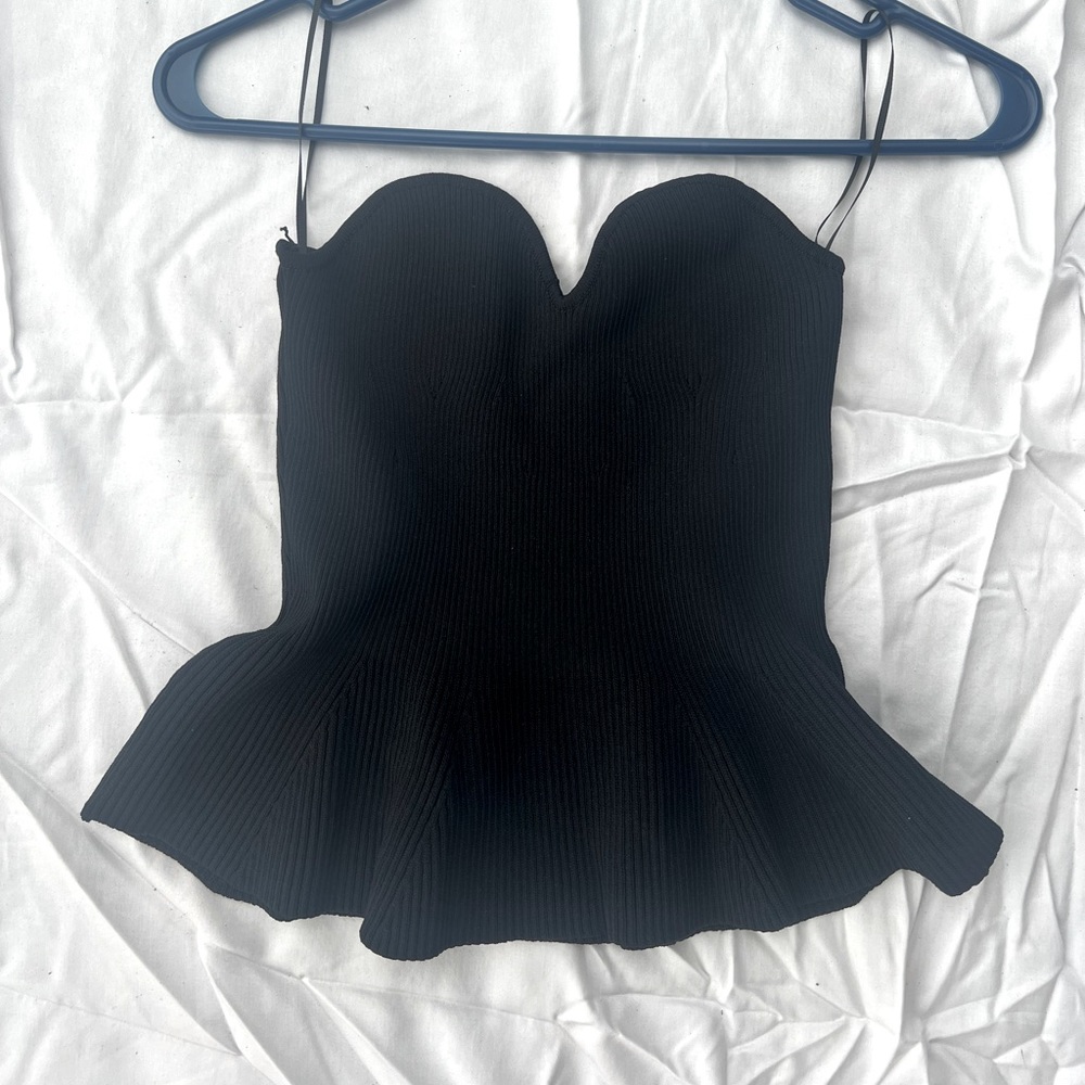 Zara ribbed strapless top